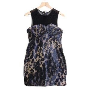 AllSaints Leopard Sheath Dress Structured | E519